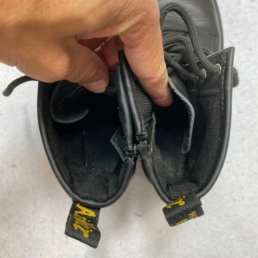 Dr. Martens Boots Kids 3 Black 1460 J Side Zip Leather Combat Boots